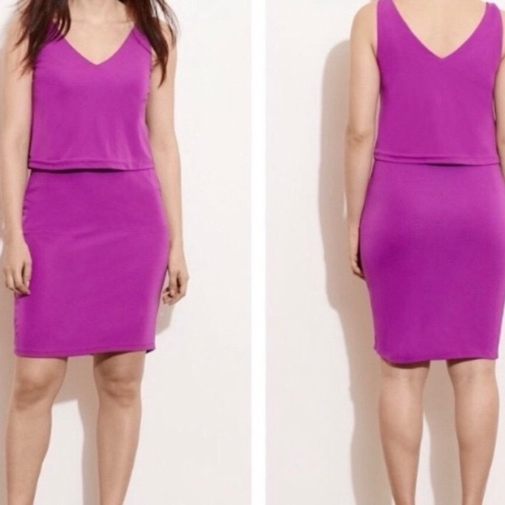 LAUREN RALPH LAUREN Dress NWT Purple Sleeveless Layered w/ Pockets Plus Size 3X - Picture 2 of 16